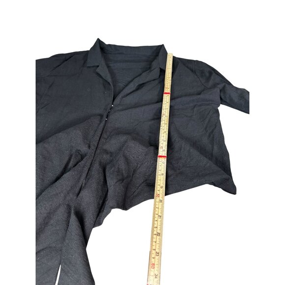 Womens Black Wrap Front Shirt - Medium - Picture 9 of 9